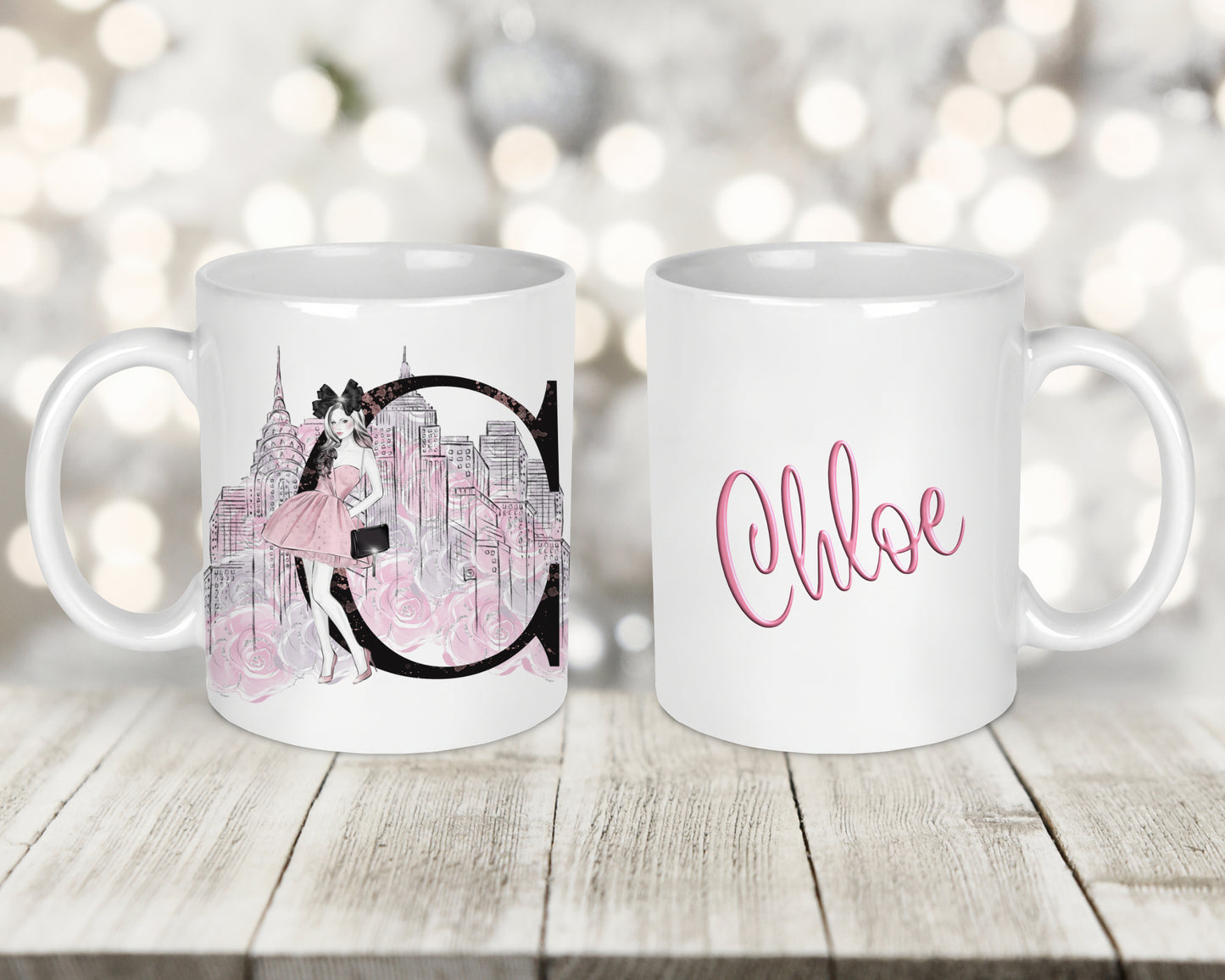New York Initial Printed Mug
