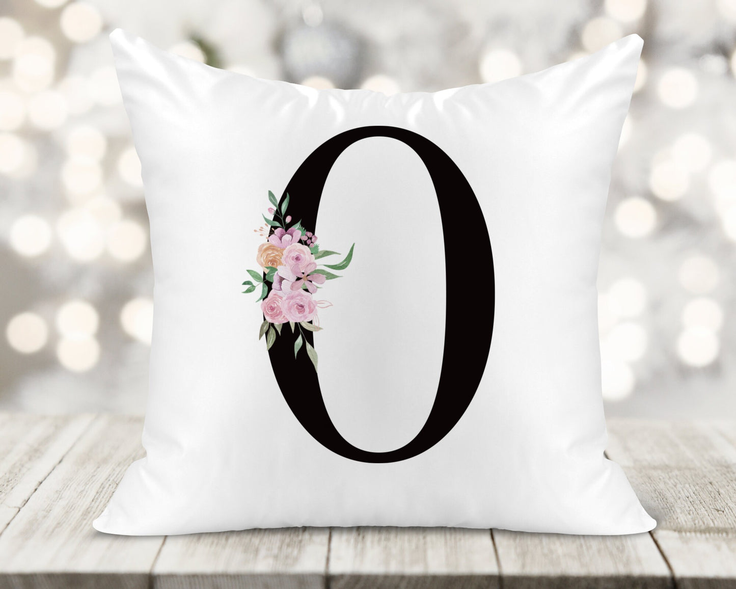 Initial Printed Cushion - Black