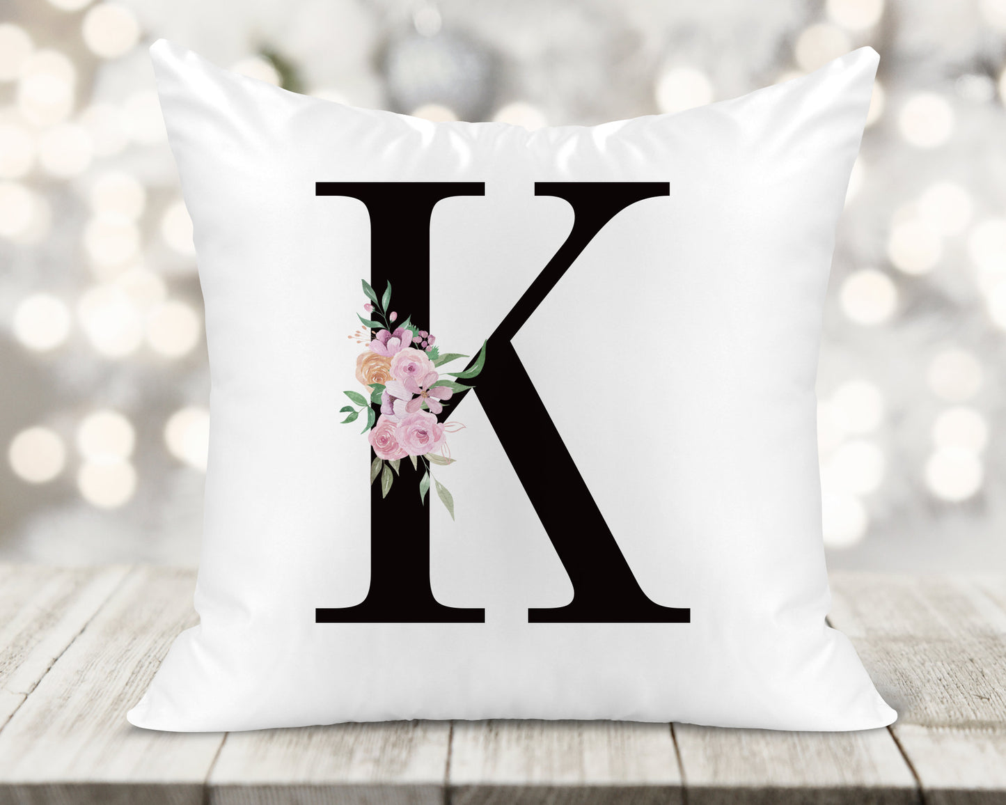 Initial Printed Cushion - Black