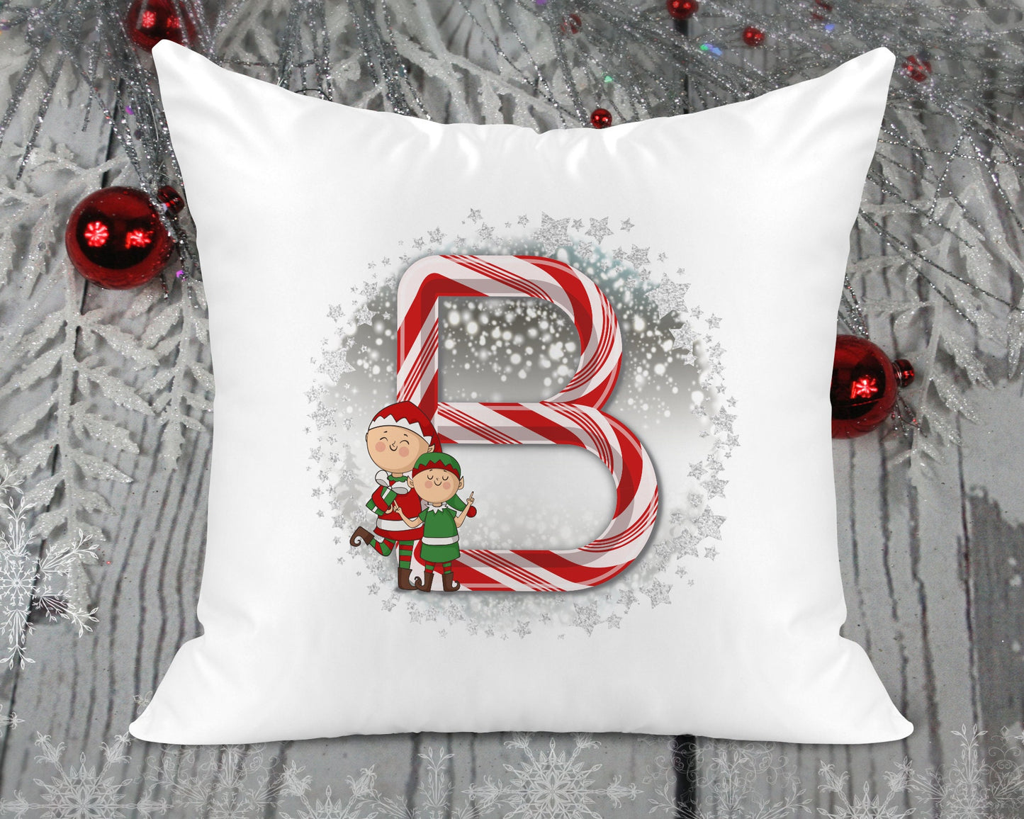 CANDY CANE COLLECTION - Christmas Initial Cushion