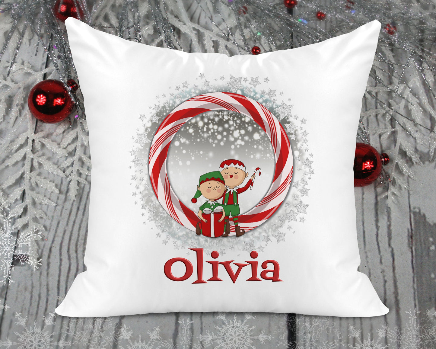 CANDY CANE COLLECTION - Christmas Initial Cushion Cover