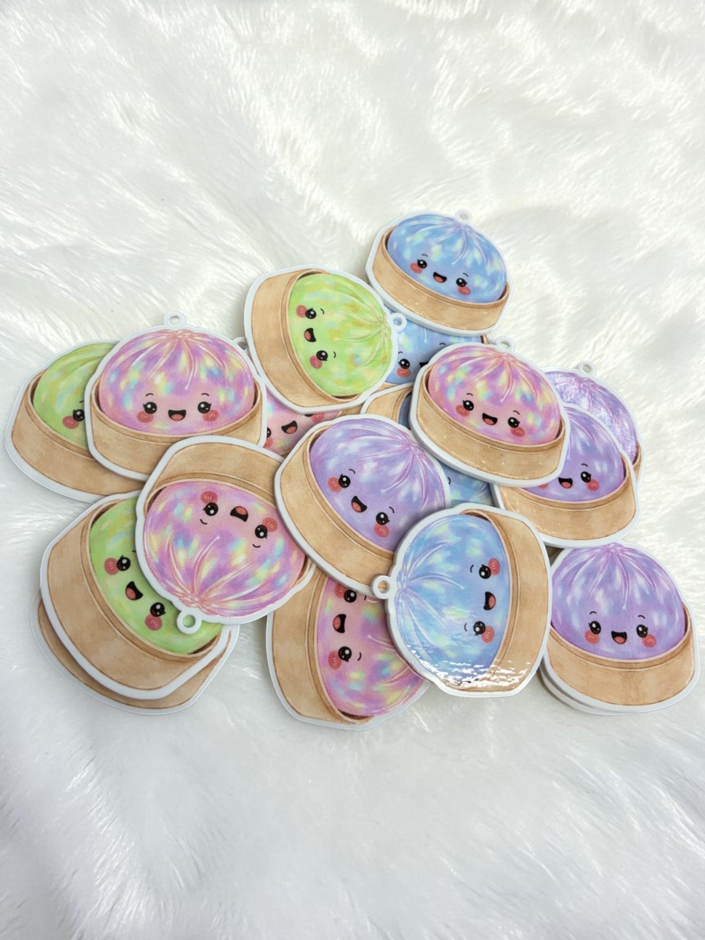 Kawaii Squishy Dumpling Acrylic Keychain