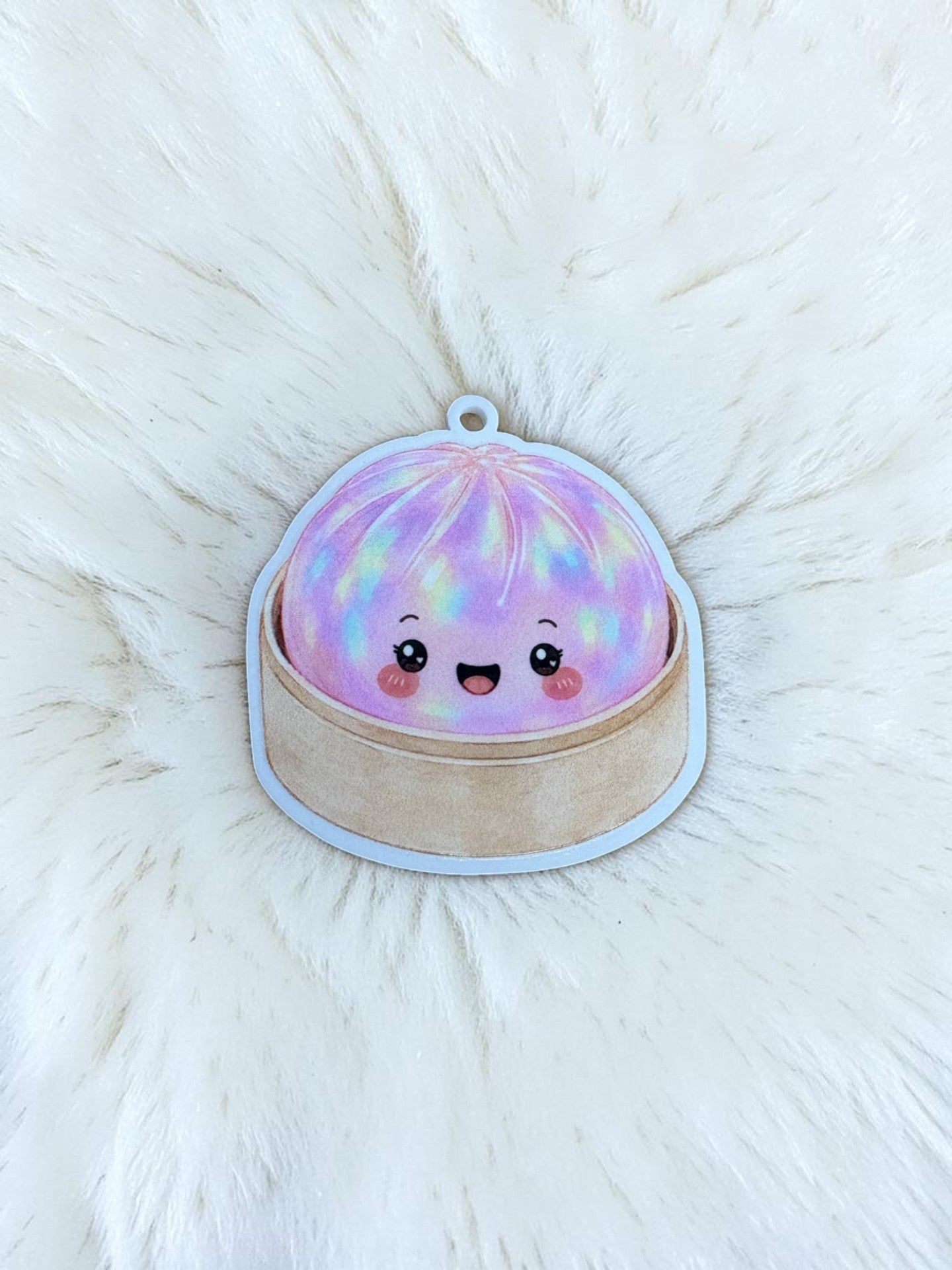 Kawaii Squishy Dumpling Acrylic Keychain