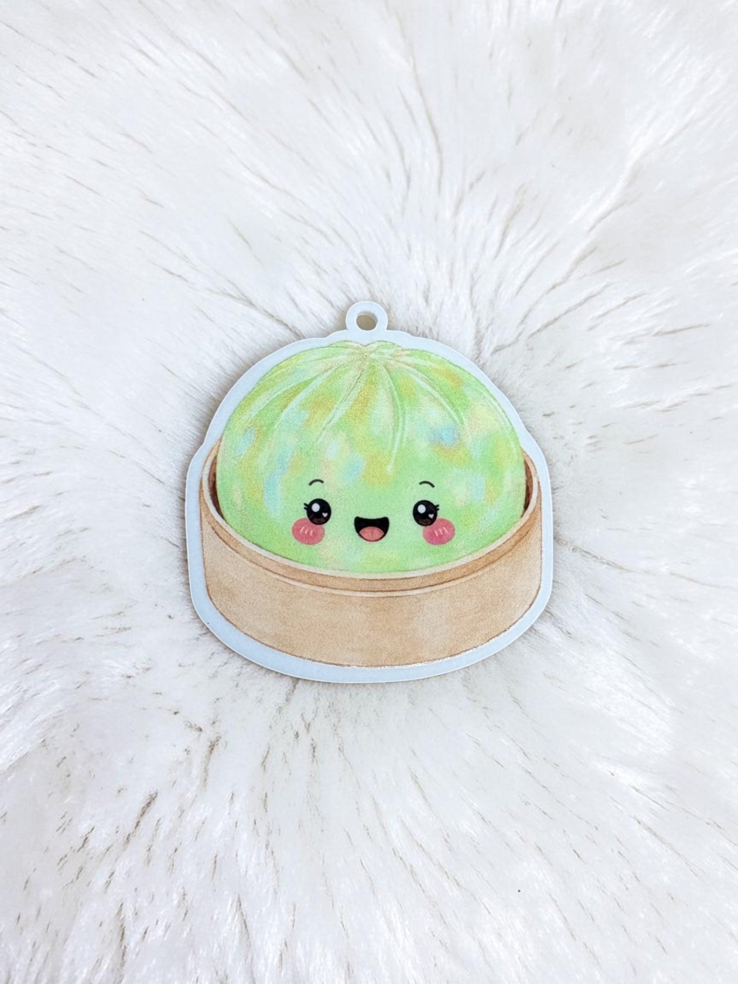Kawaii Squishy Dumpling Acrylic Keychain