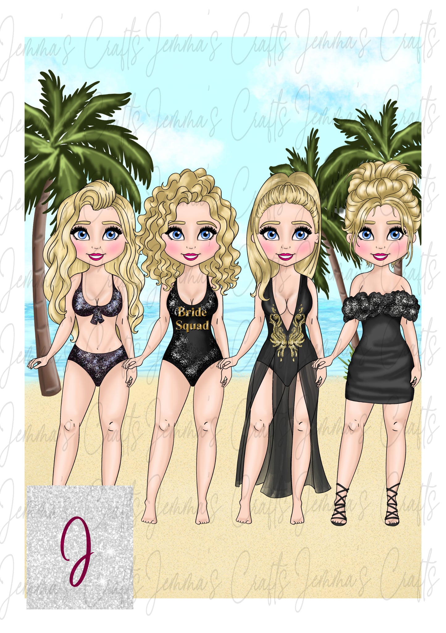 BRIDAL BEACH SQUAD - BLACK