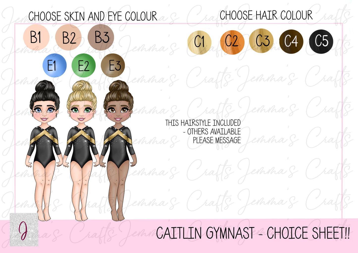 CAITLIN - GYMNAST - BLACK AND GOLD