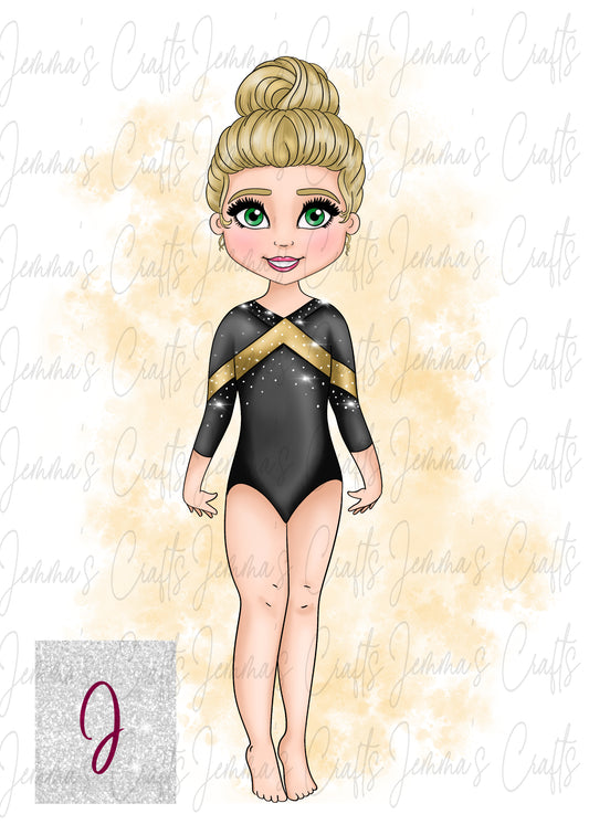 CAITLIN - GYMNAST - BLACK AND GOLD