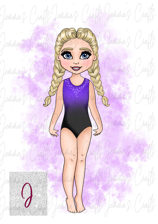 CAITLIN - GYMNAST - BLACK AND PURPLE