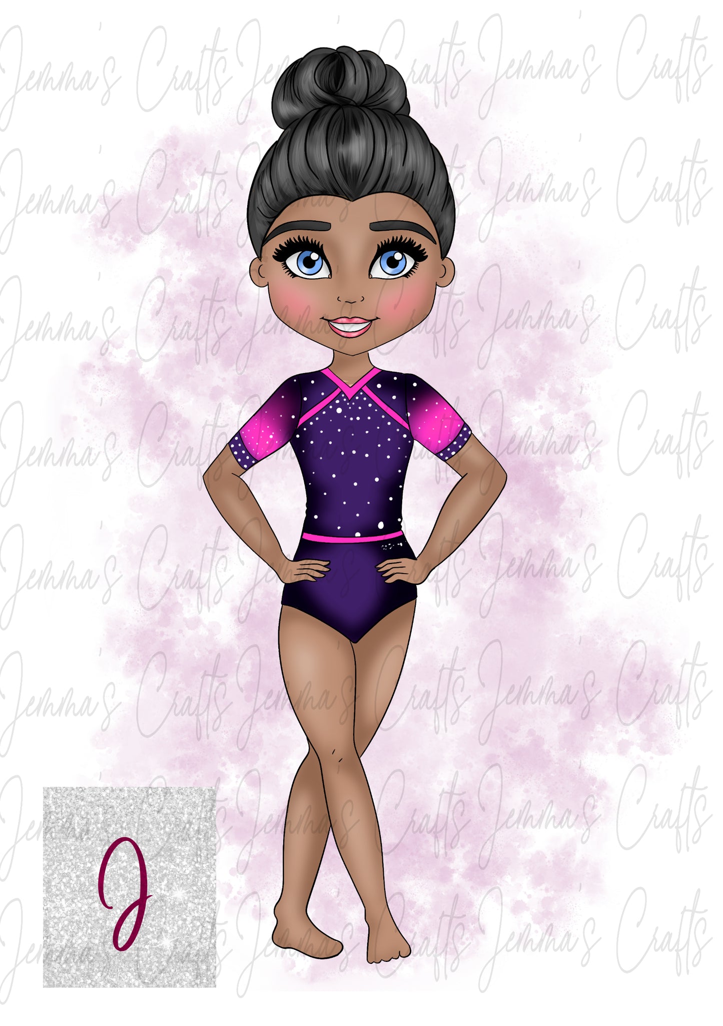 CAITLIN - GYMNAST - PURPLE AND PINK