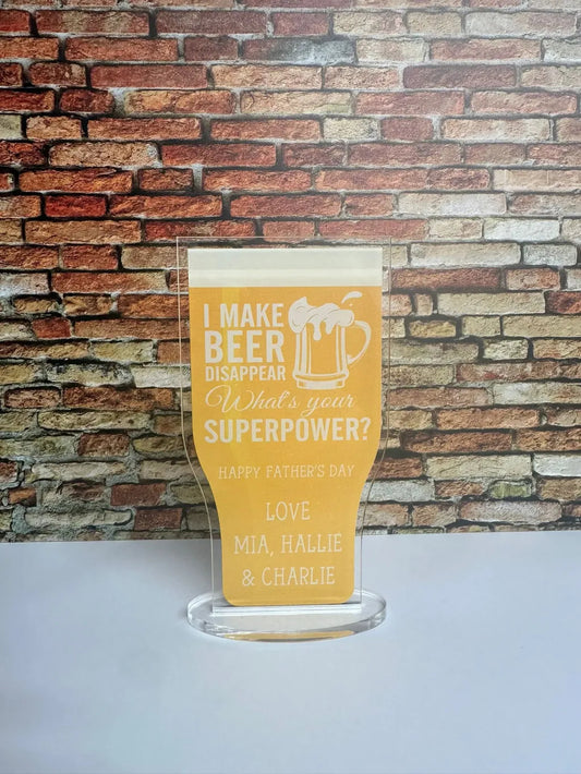 FATHER'S DAY PINT GLASS PLAQUE