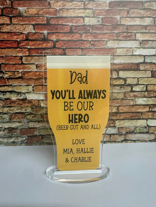FATHER'S DAY PINT GLASS PLAQUE