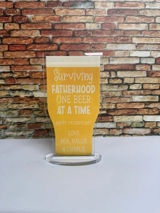 FATHER'S DAY PINT GLASS PLAQUE