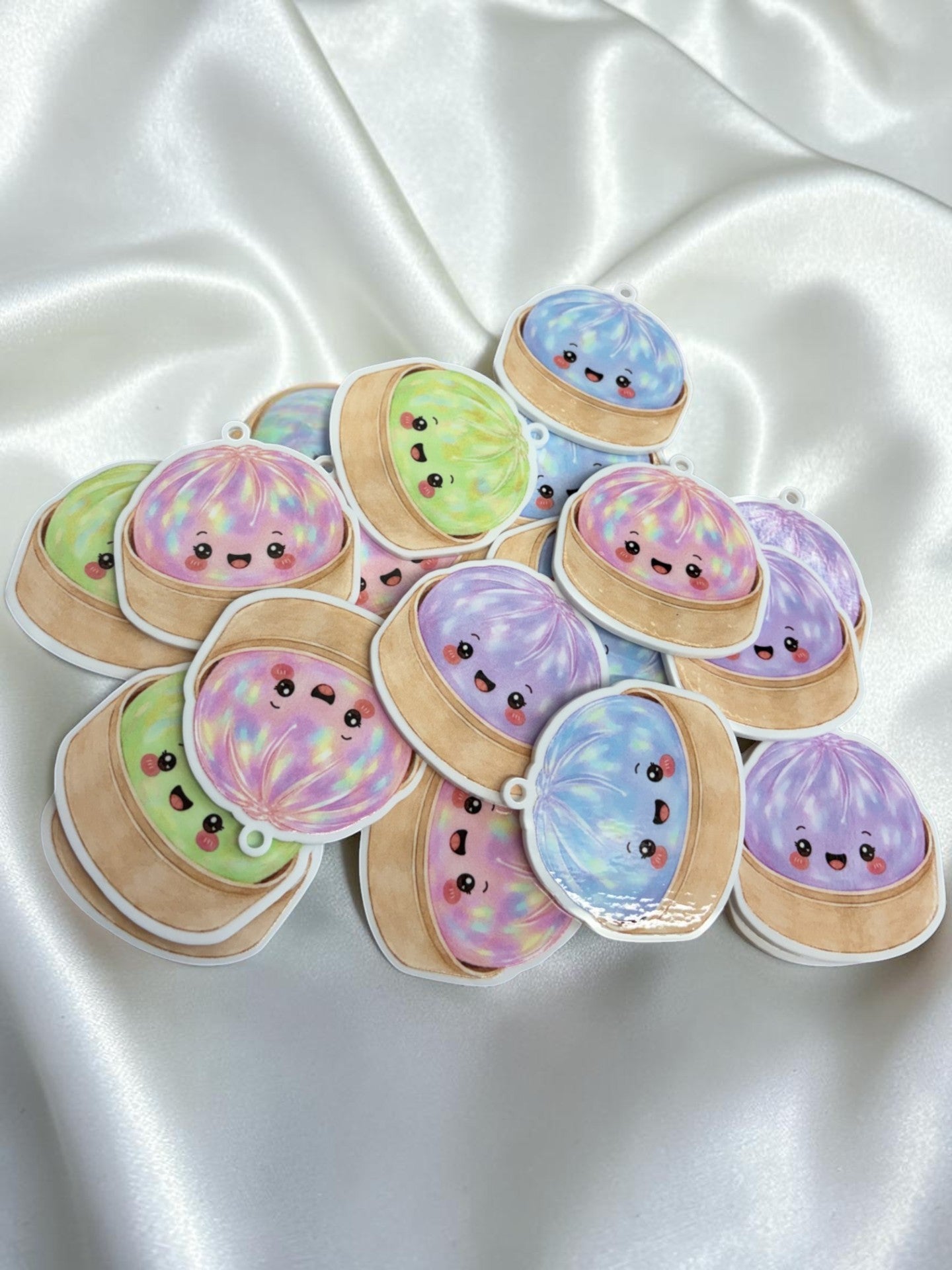 Kawaii Squishy Dumpling Acrylic Keychain