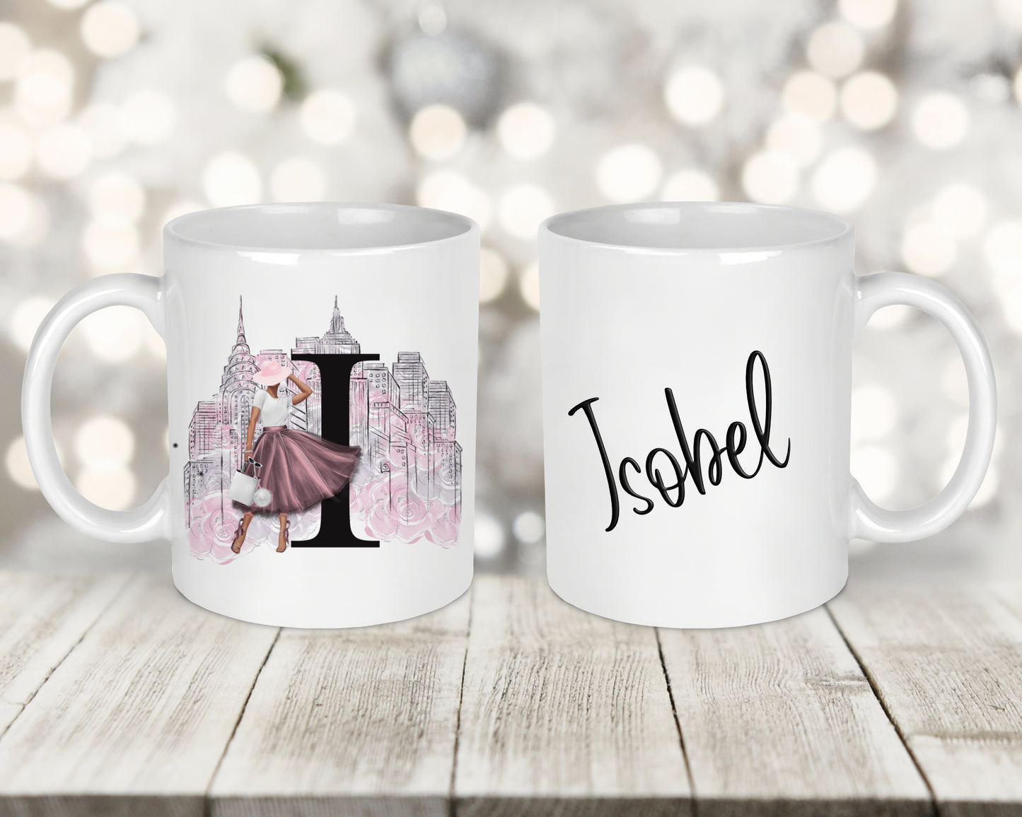 New York Initial Printed Mug