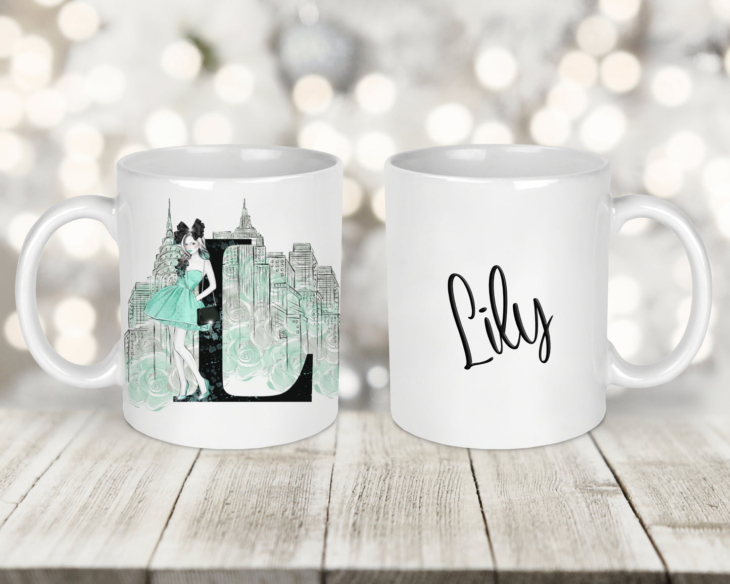 New York Initial Printed Mug