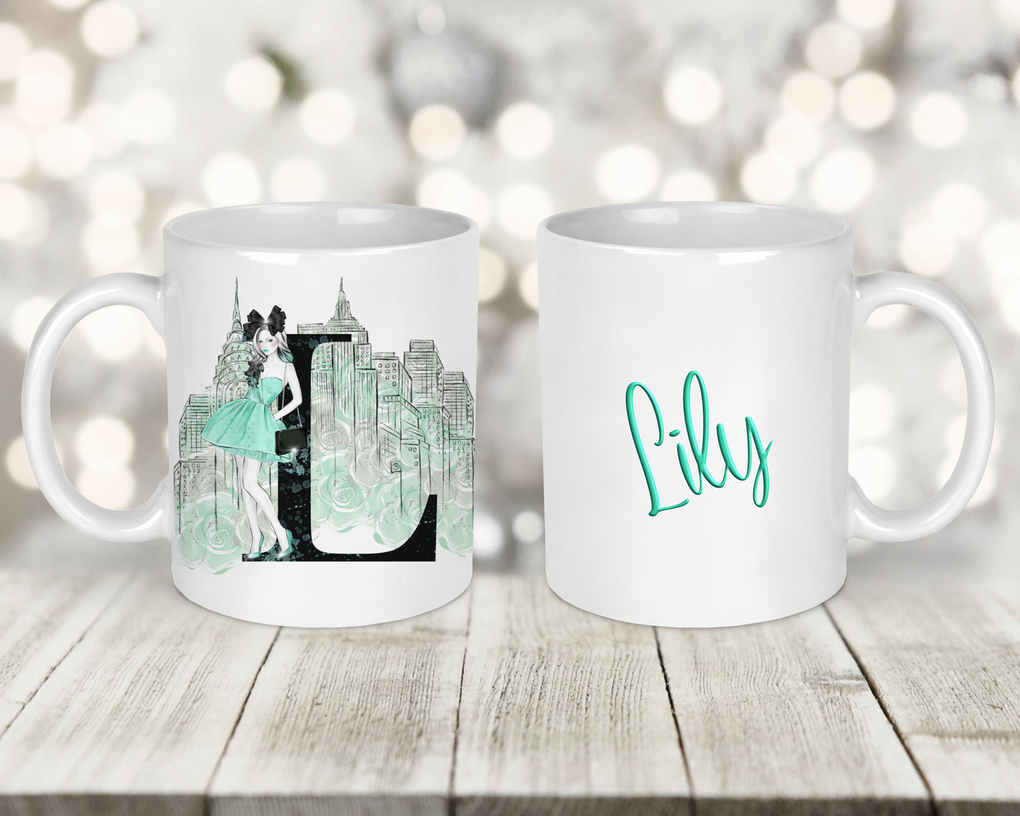 New York Initial Printed Mug