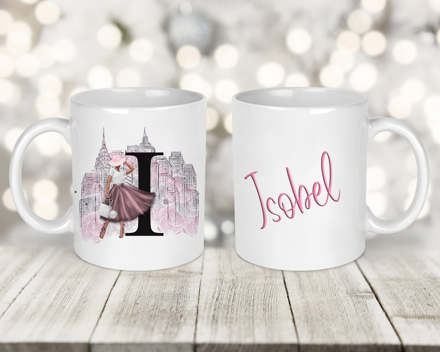 New York Initial Printed Mug