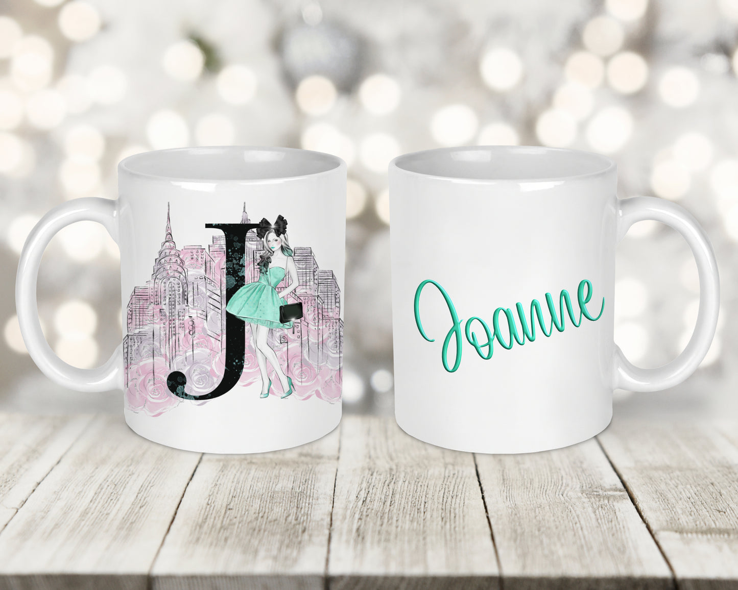 New York Initial Printed Mug