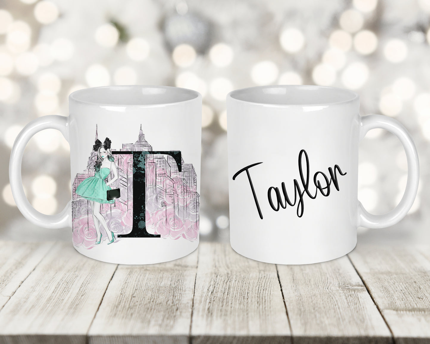 New York Initial Printed Mug