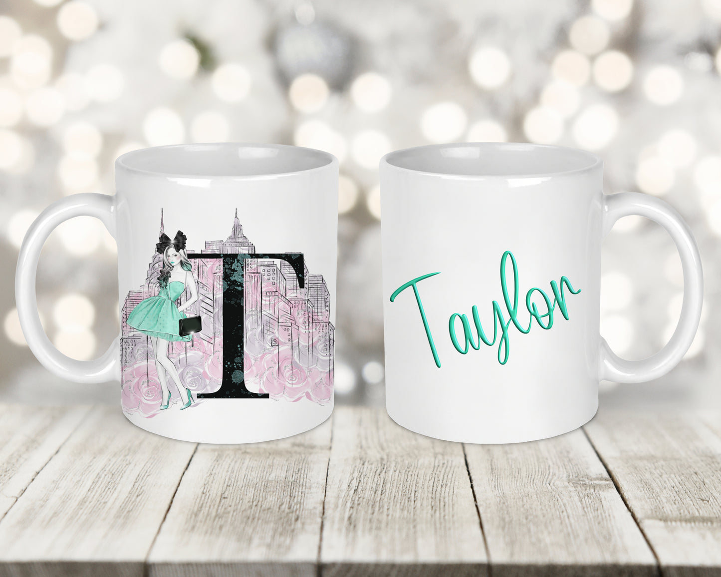 New York Initial Printed Mug