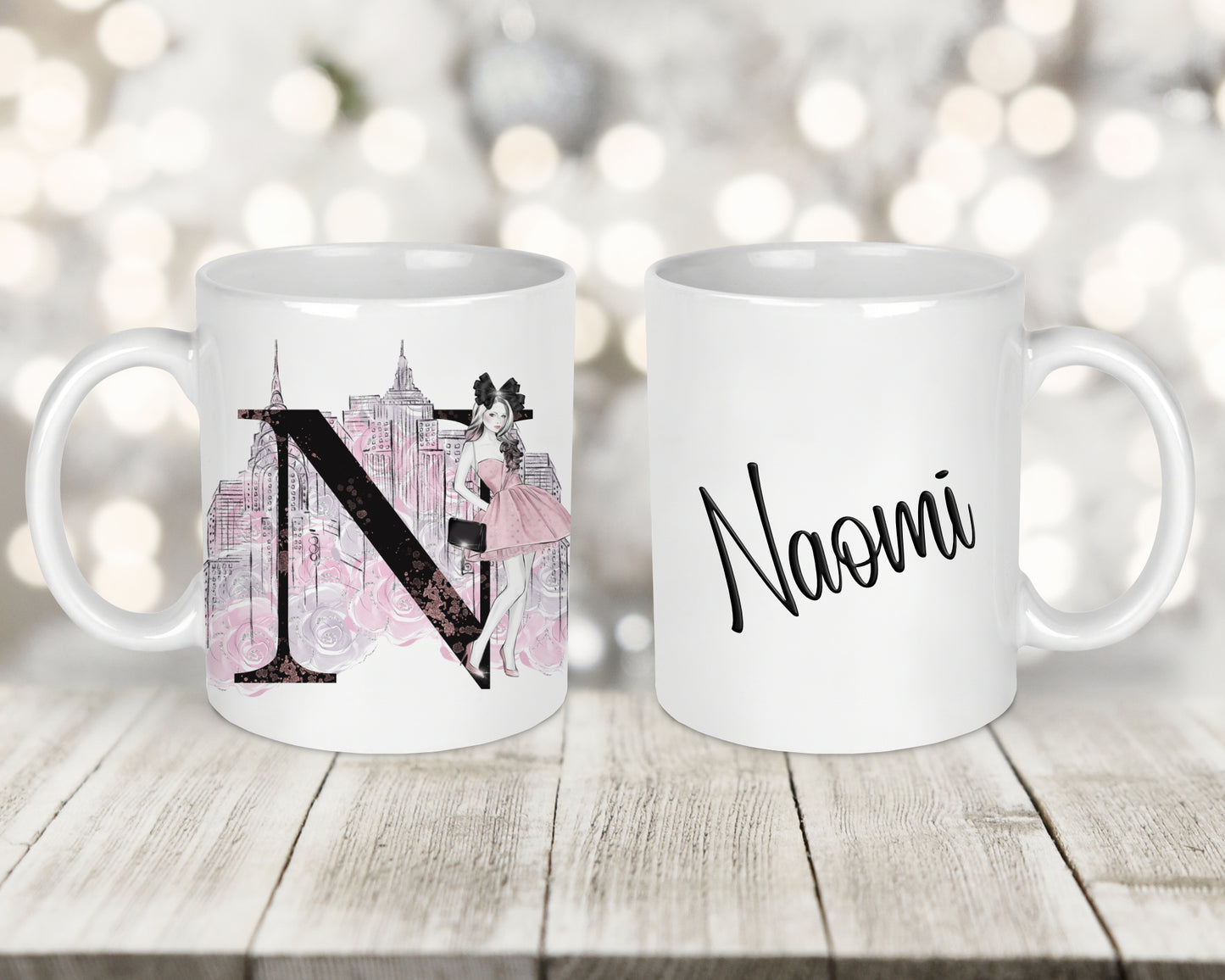 New York Initial Printed Mug