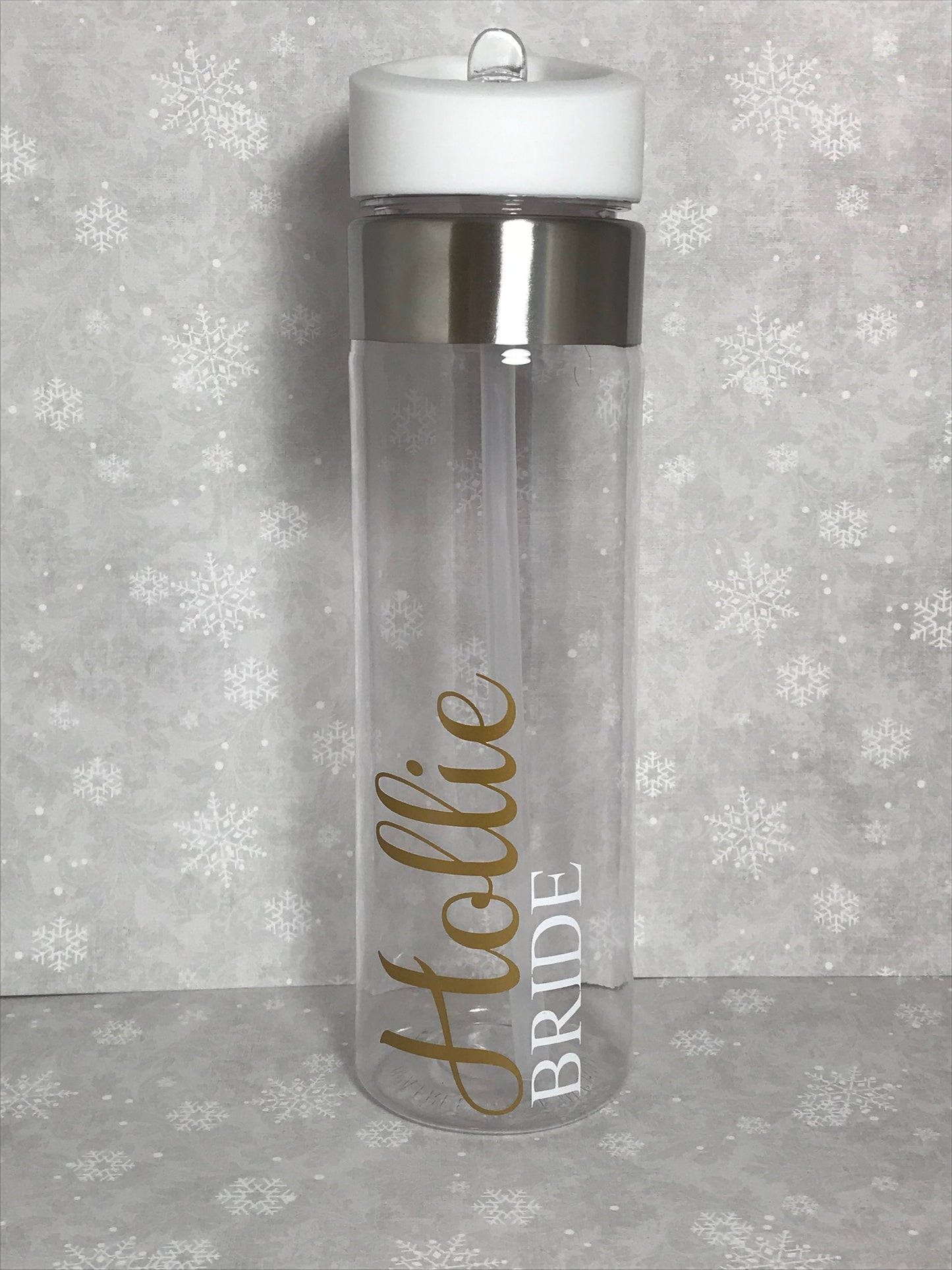 Personalised Wedding Party Water Bottles - Gold