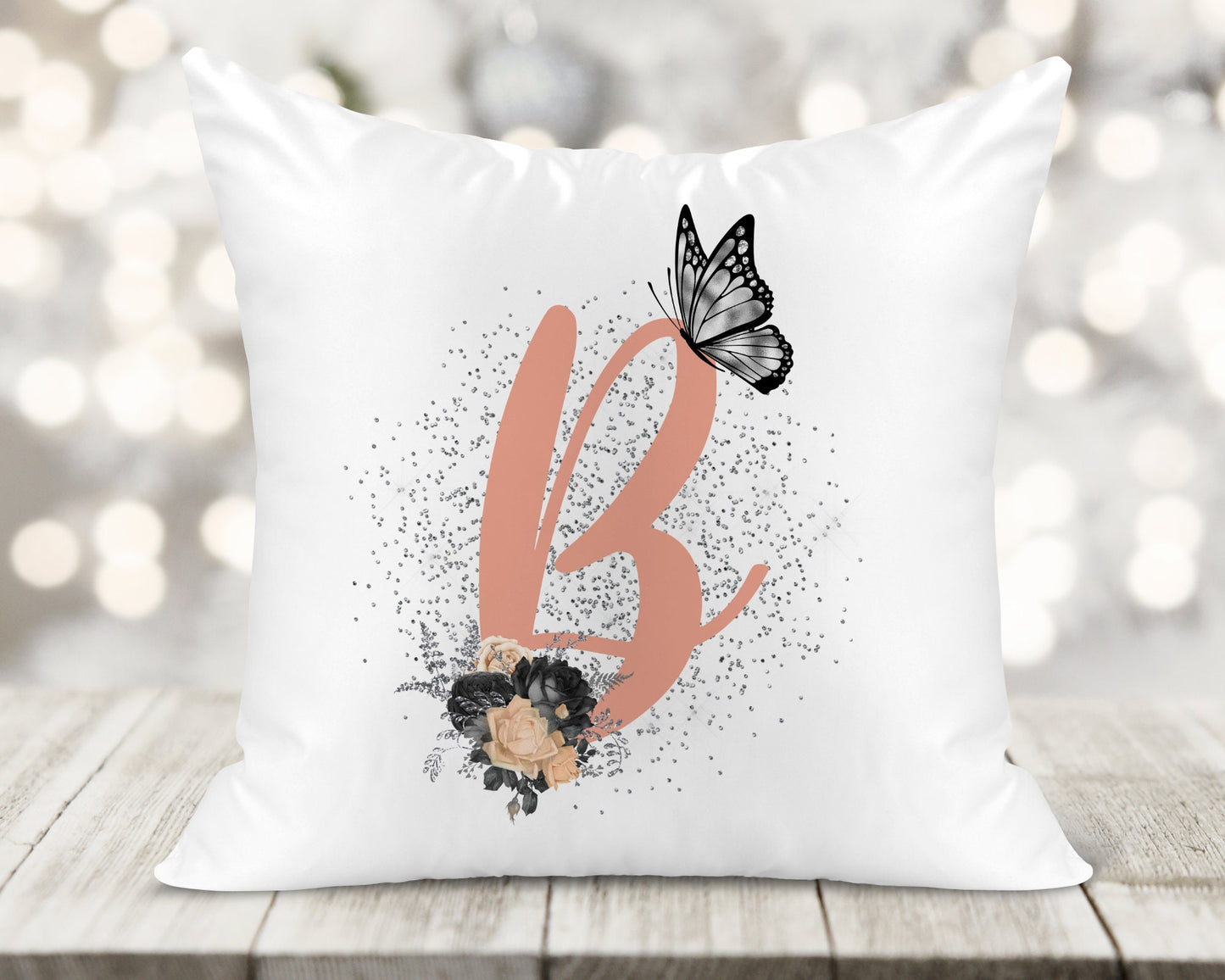 Initial Printed Cushion - Butterfly