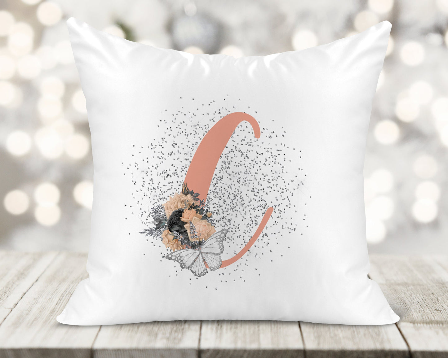 Initial Printed Cushion - Butterfly
