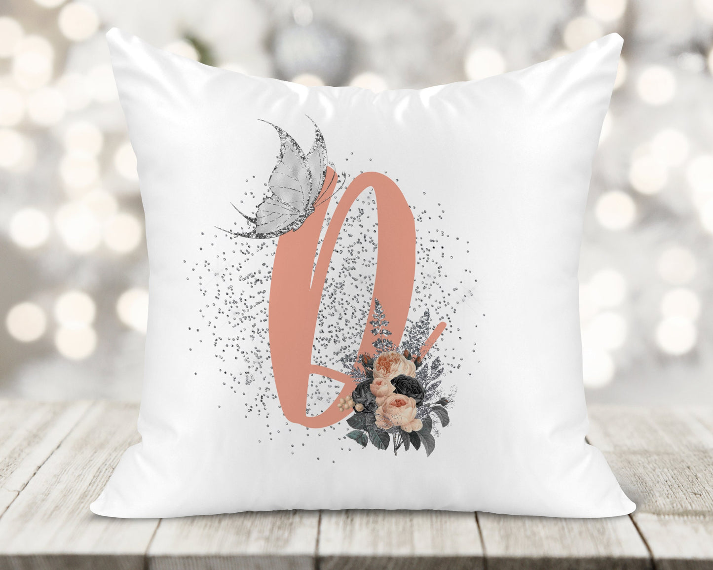 Initial Printed Cushion - Butterfly