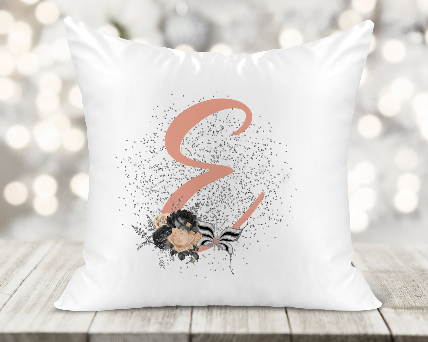 Initial Printed Cushion - Butterfly