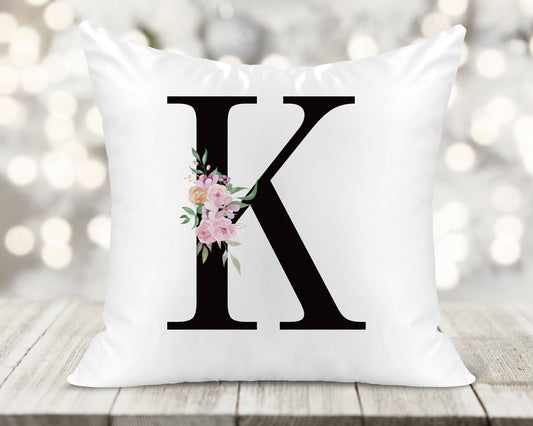 Initial Printed Cushion - Black