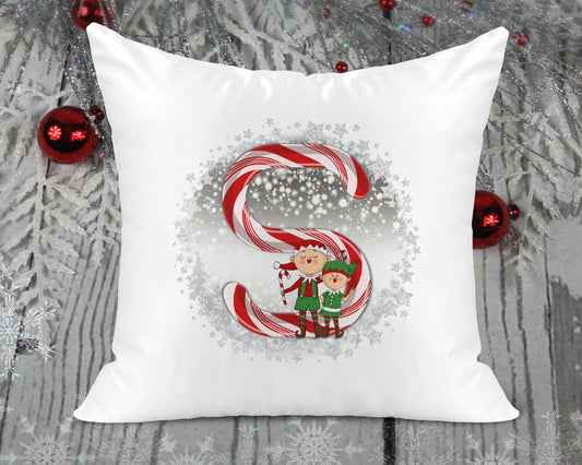 CANDY CANE COLLECTION - Christmas Initial Cushion