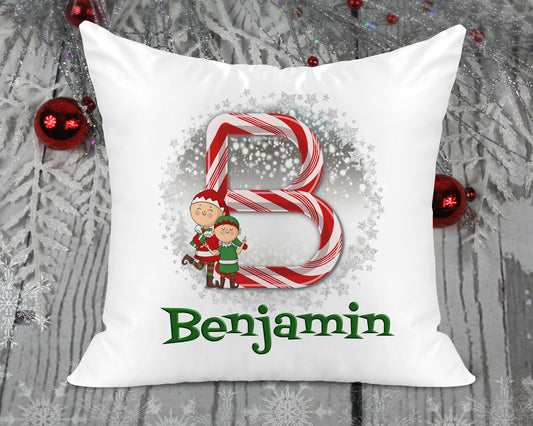 CANDY CANE COLLECTION - Christmas Initial Cushion Personalised