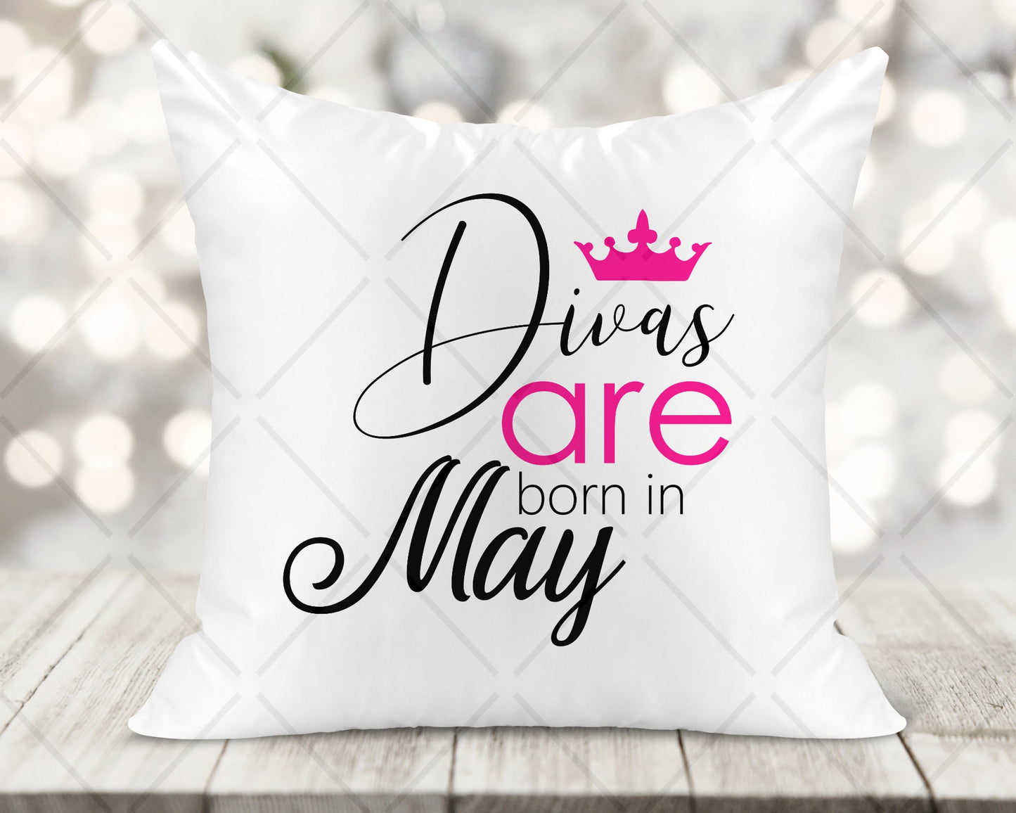 Diva's Are Born In ... Printed Cushion
