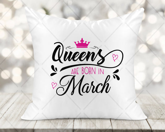 Queen's Are Born In ... Printed Cushion