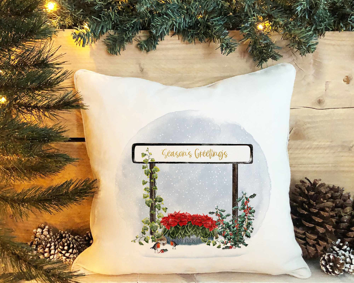 Christmas Street Signs Family Cushion COVER