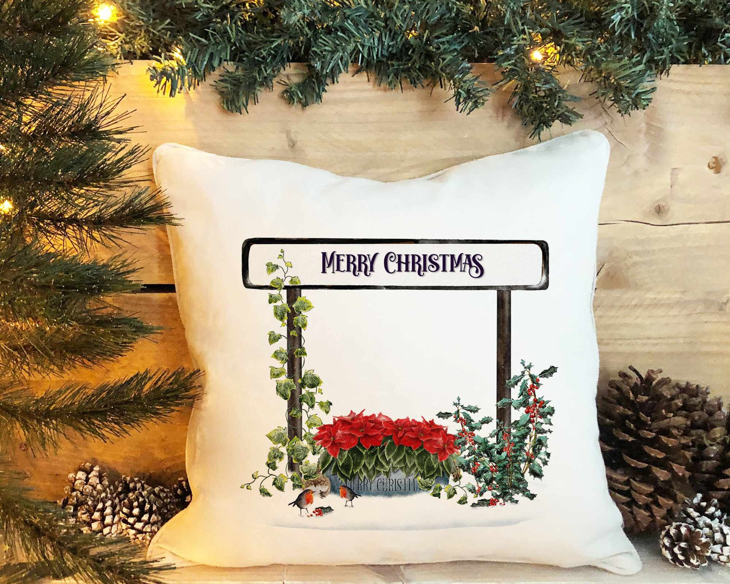 Christmas Street Signs Family Cushion COVER