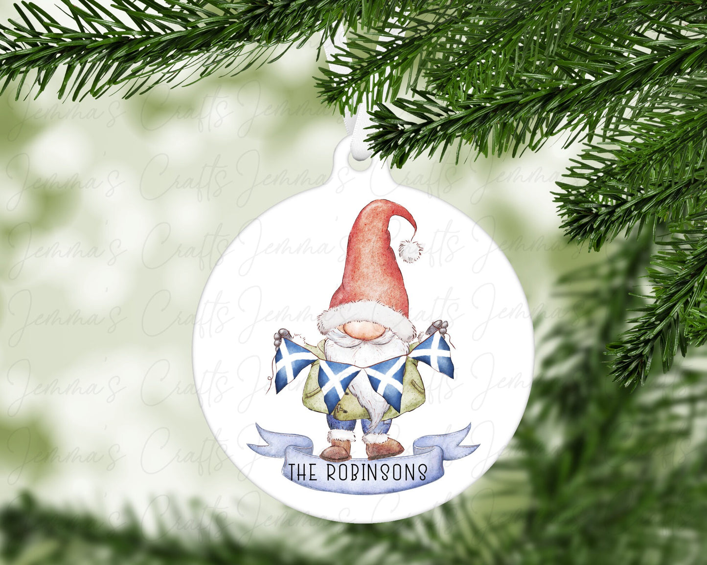 Personalised Christmas Gnome Bauble - Proud To Be Scottish