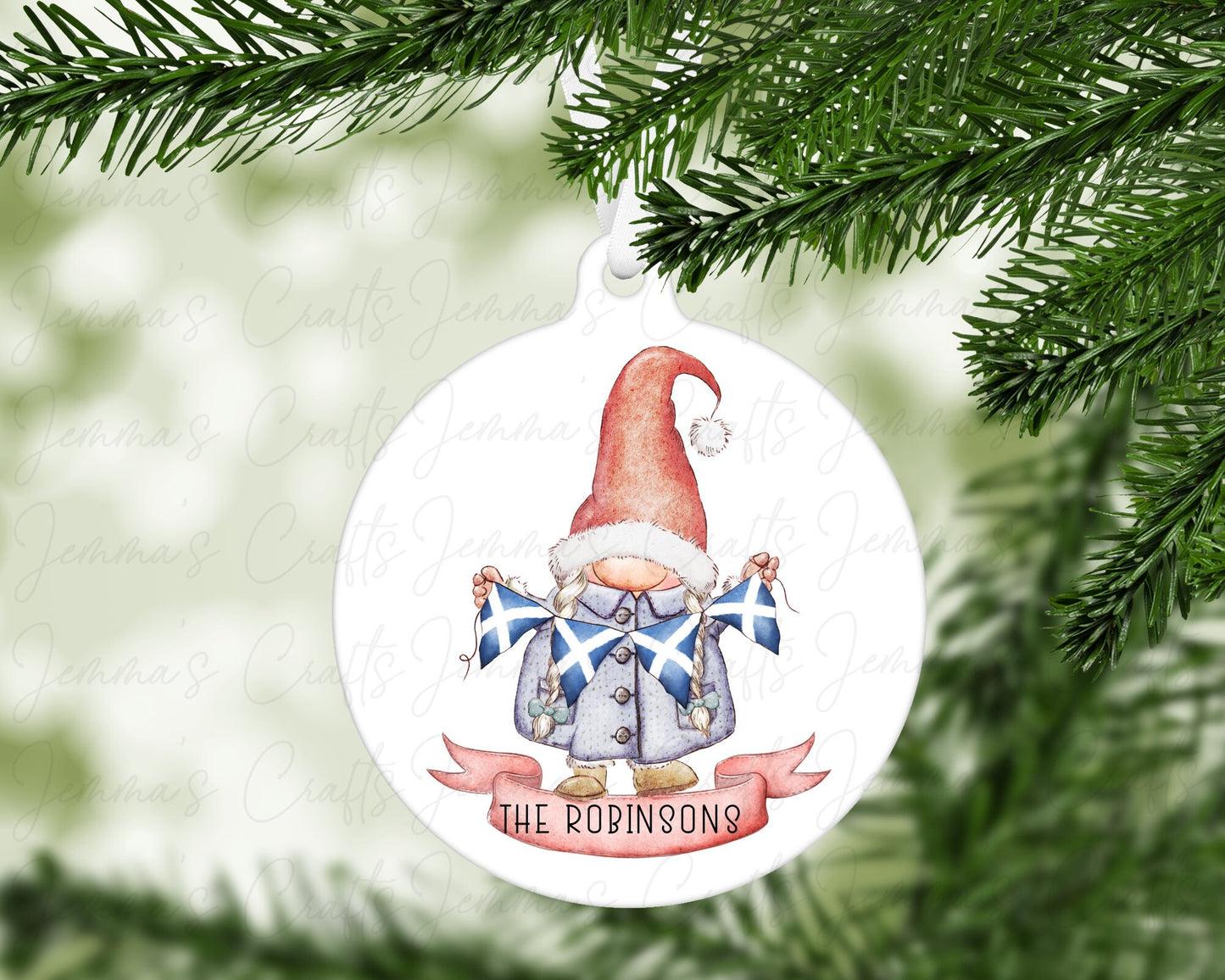 Personalised Christmas Gnome Bauble - Proud To Be Scottish