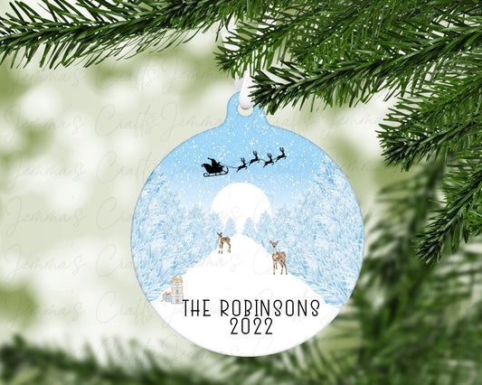 Personalised Christmas Reindeer Family Bauble