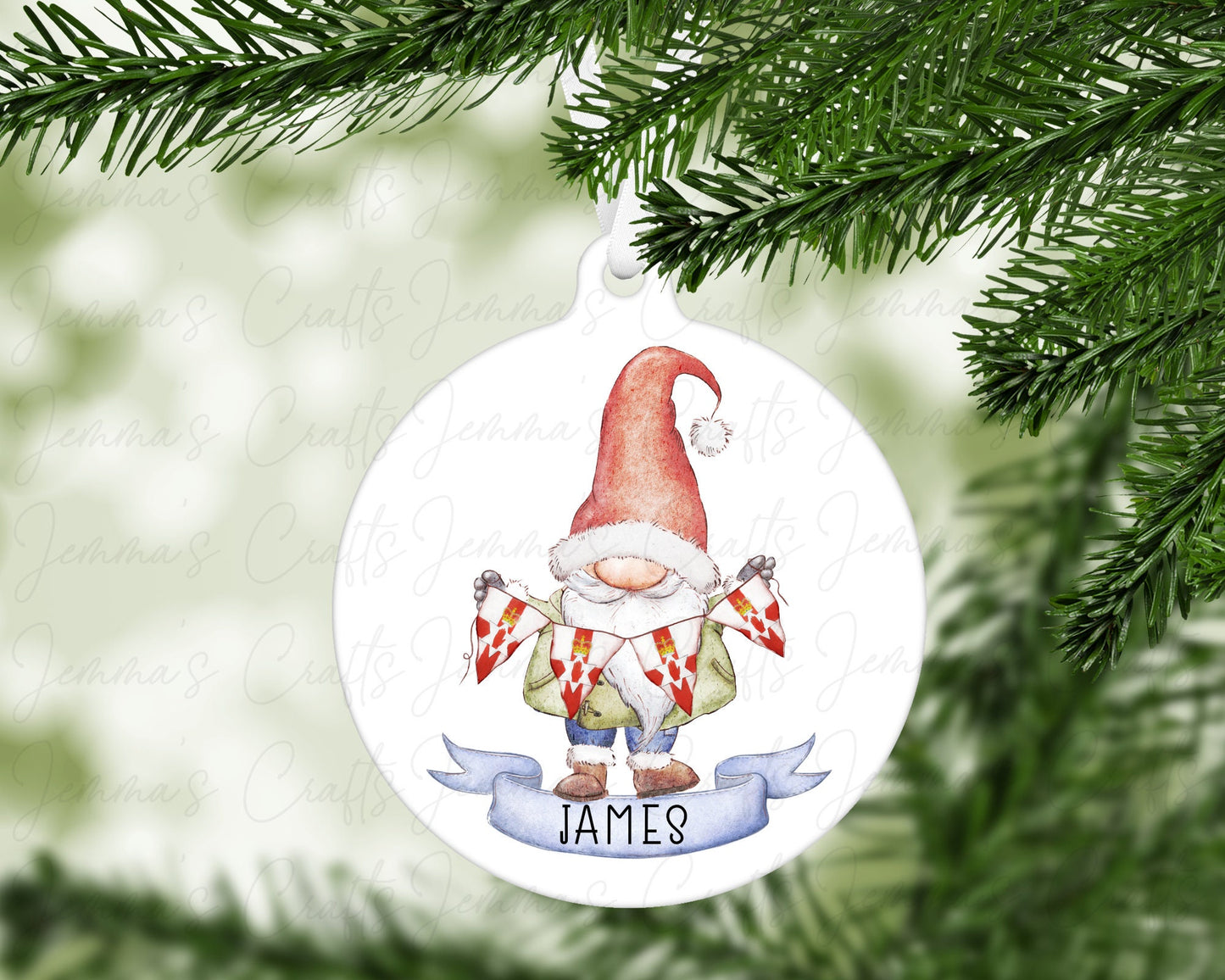 Personalised Christmas Gnome Bauble - Proud To Be Northern Irish